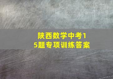 陕西数学中考15题专项训练答案