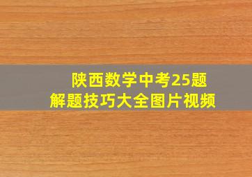 陕西数学中考25题解题技巧大全图片视频