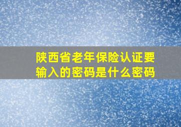 陕西省老年保险认证要输入的密码是什么密码