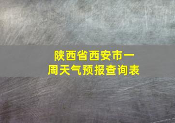 陕西省西安市一周天气预报查询表