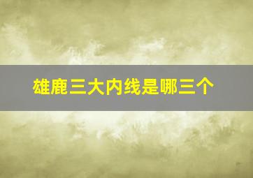 雄鹿三大内线是哪三个