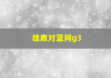 雄鹿对篮网g3