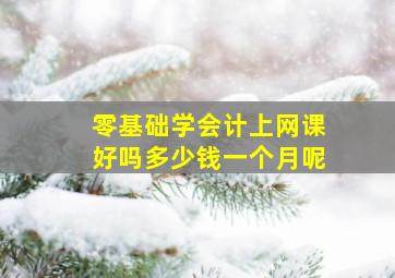 零基础学会计上网课好吗多少钱一个月呢