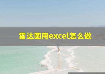 雷达图用excel怎么做