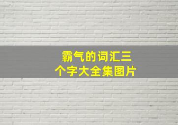 霸气的词汇三个字大全集图片