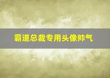 霸道总裁专用头像帅气