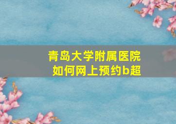 青岛大学附属医院如何网上预约b超