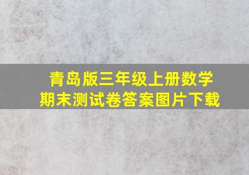 青岛版三年级上册数学期末测试卷答案图片下载