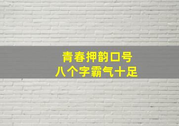 青春押韵口号八个字霸气十足