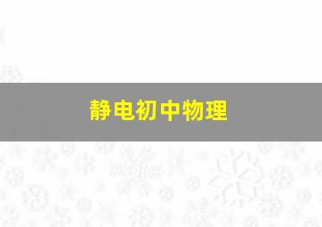 静电初中物理