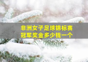 非洲女子足球锦标赛冠军奖金多少钱一个