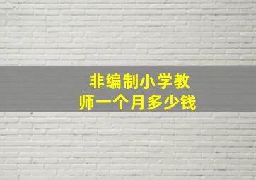 非编制小学教师一个月多少钱