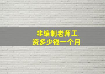 非编制老师工资多少钱一个月