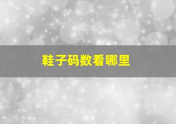 鞋子码数看哪里