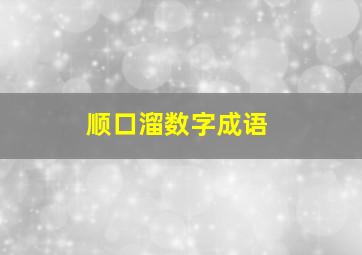 顺口溜数字成语