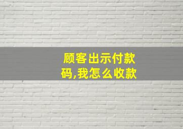 顾客出示付款码,我怎么收款