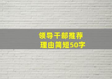 领导干部推荐理由简短50字