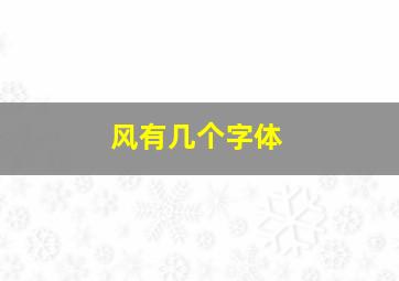 风有几个字体