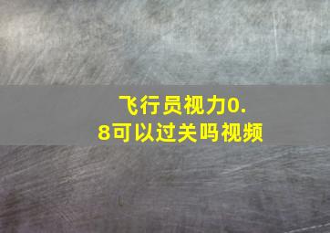 飞行员视力0.8可以过关吗视频