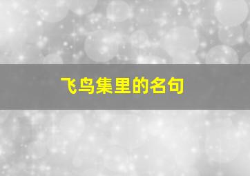 飞鸟集里的名句