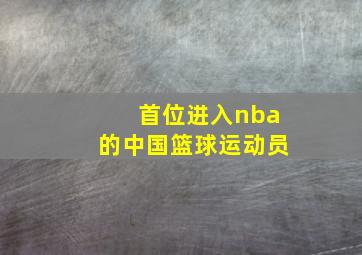 首位进入nba的中国篮球运动员