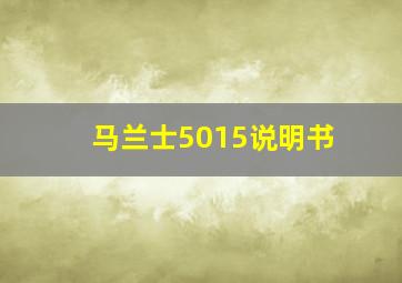 马兰士5015说明书