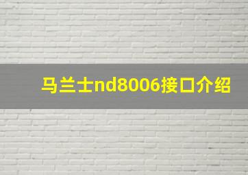 马兰士nd8006接口介绍