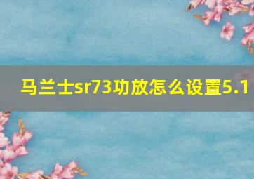 马兰士sr73功放怎么设置5.1