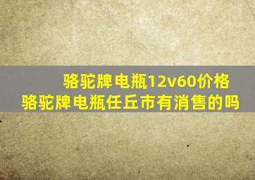 骆驼牌电瓶12v60价格骆驼牌电瓶任丘市有消售的吗