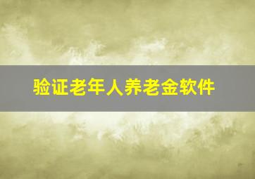 验证老年人养老金软件