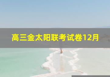 高三金太阳联考试卷12月