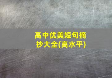 高中优美短句摘抄大全(高水平)