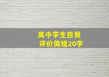 高中学生自我评价简短20字