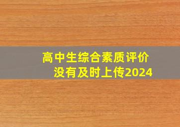 高中生综合素质评价没有及时上传2024