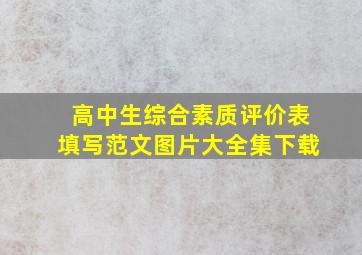 高中生综合素质评价表填写范文图片大全集下载