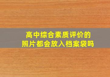 高中综合素质评价的照片都会放入档案袋吗