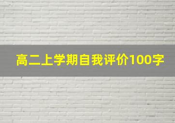 高二上学期自我评价100字