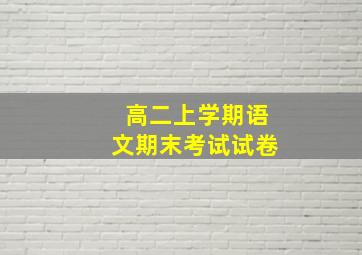 高二上学期语文期末考试试卷