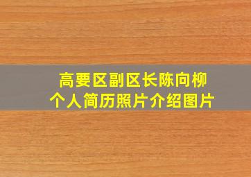 高要区副区长陈向柳个人简历照片介绍图片