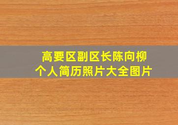 高要区副区长陈向柳个人简历照片大全图片