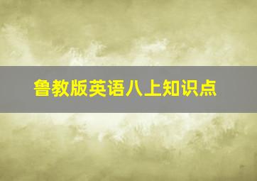 鲁教版英语八上知识点