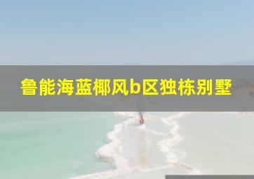 鲁能海蓝椰风b区独栋别墅