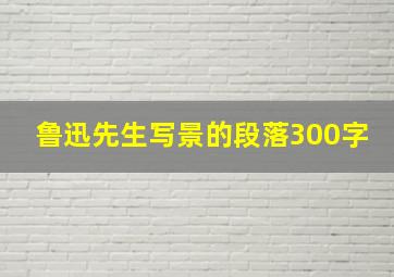 鲁迅先生写景的段落300字