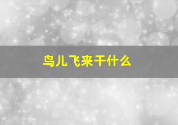 鸟儿飞来干什么