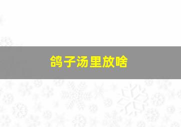 鸽子汤里放啥