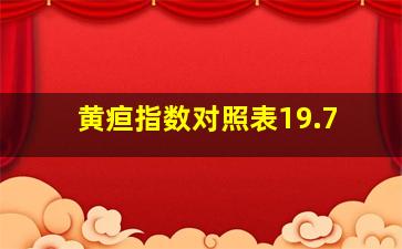 黄疸指数对照表19.7