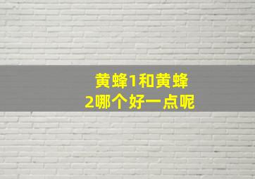 黄蜂1和黄蜂2哪个好一点呢