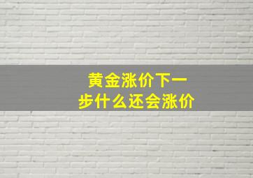 黄金涨价下一步什么还会涨价