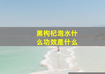 黑枸杞泡水什么功效是什么