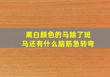 黑白颜色的马除了斑马还有什么脑筋急转弯